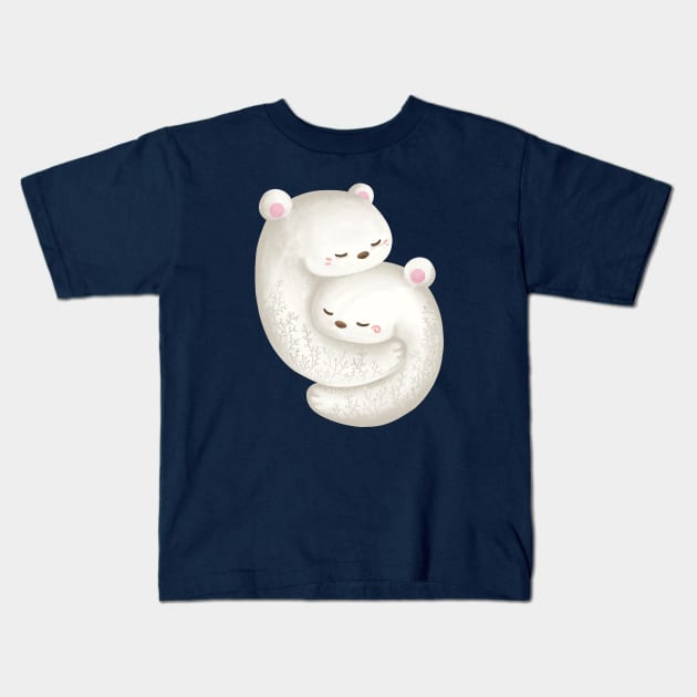 Bears Hugging Each Other Kids T-Shirt by Khotekmei